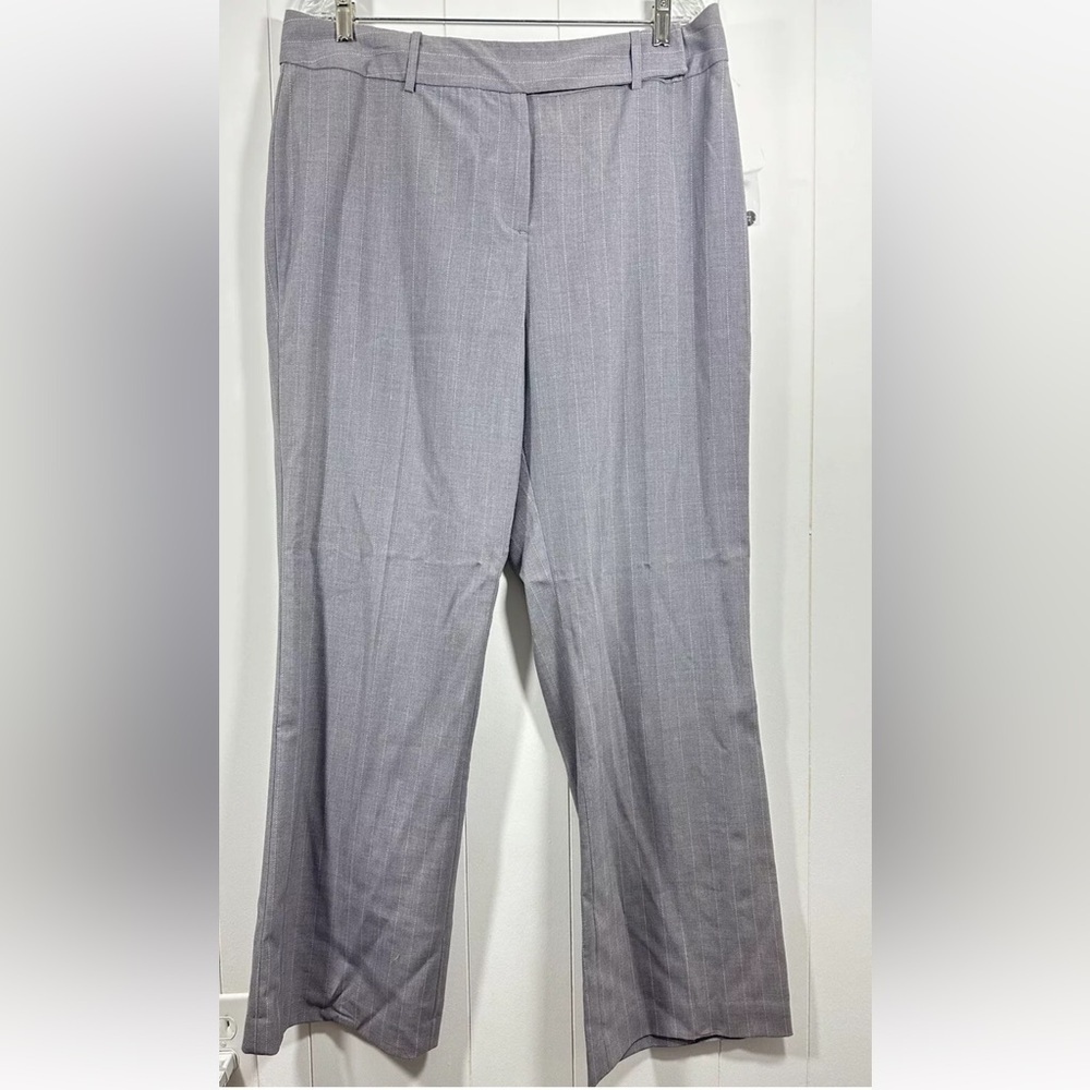 Worthington Stretch Modern Fit Trouser Leg Dress Pants Sz 16 Pin Strip